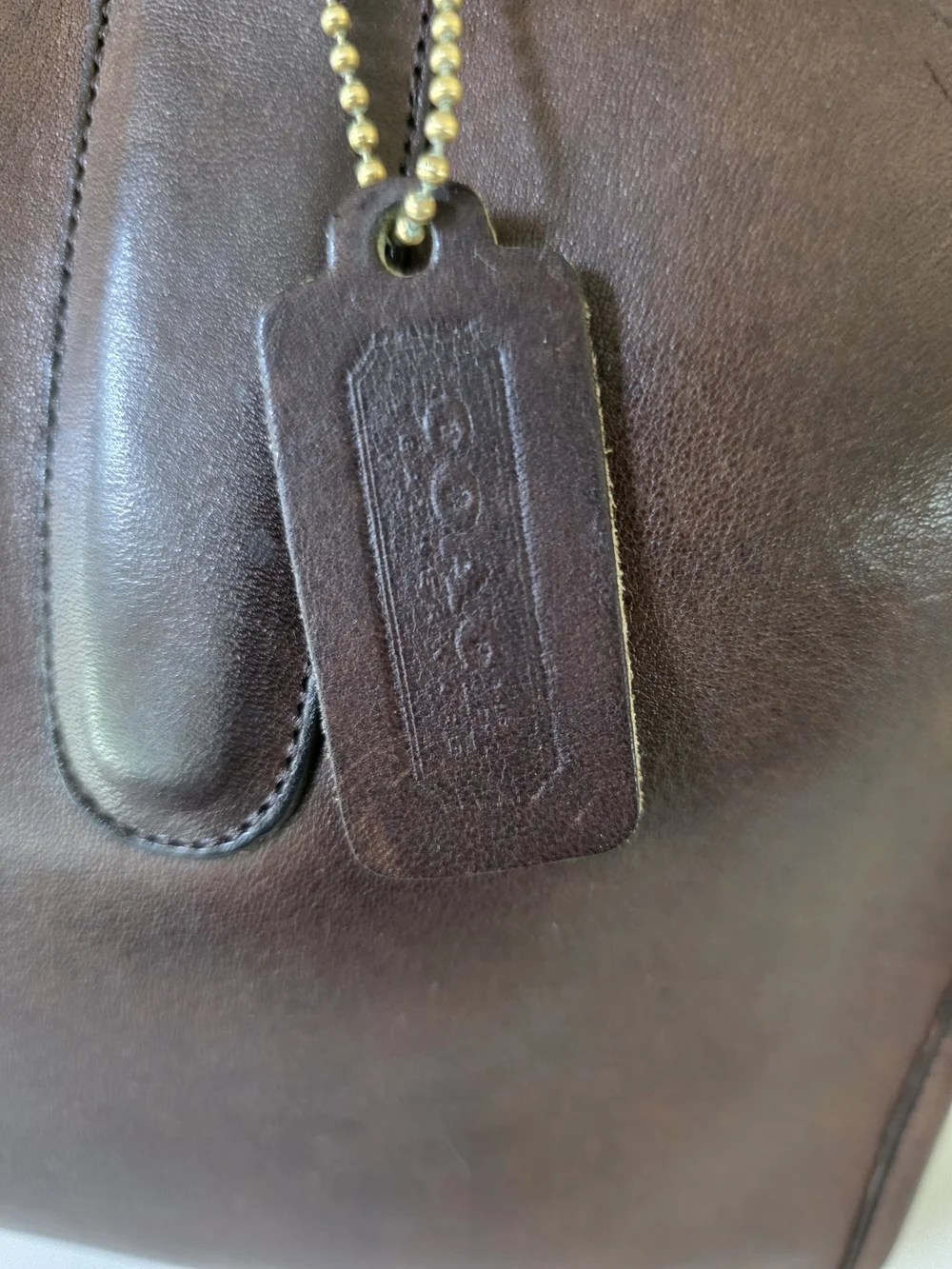 Vintage Coach Slim Satchel NYC Mahogany Glove Tanned Leather Top Handle Brief